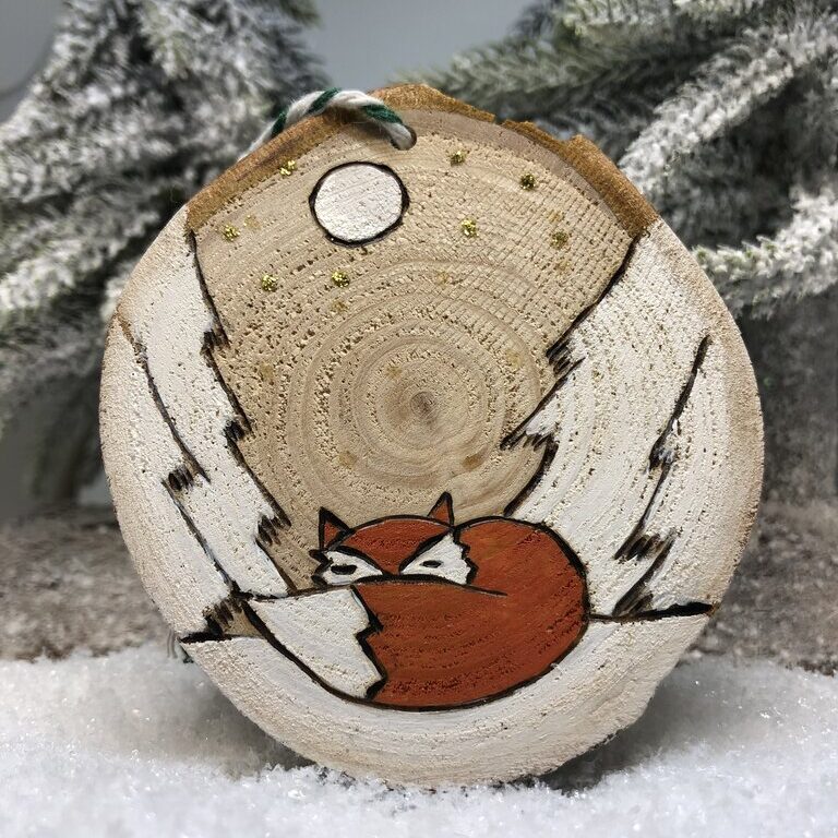 Découvrez mes décorations de Noël en bois, pyrogravées et peintes à la main Décoration de Noël en bois