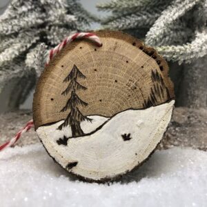 Décoration de Noël en bois motif 1 sapin