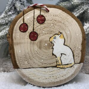 Décoration de Noël en bois personnalisée aux couleurs de votre chat