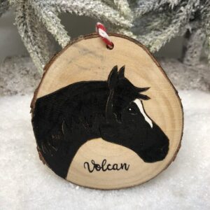 décoration de Noël en bois personnalisée cheval