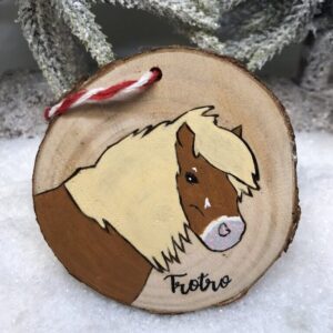 décoration de Noël en bois personnalisée cheval