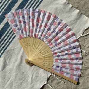 Éventail personnalisé en tissu à motif fleurs pastel