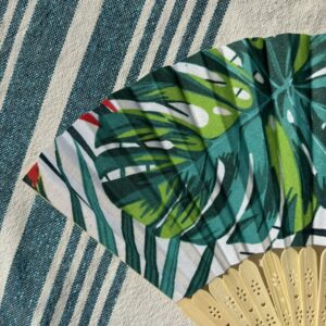 Éventail personnalisé en tissu à motif tropical