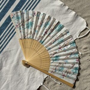 Éventail personnalisé en tissu à motif tropical jaguar et girafe