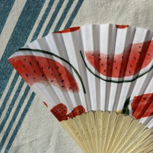 Éventail personnalisé au motif estival pastèque