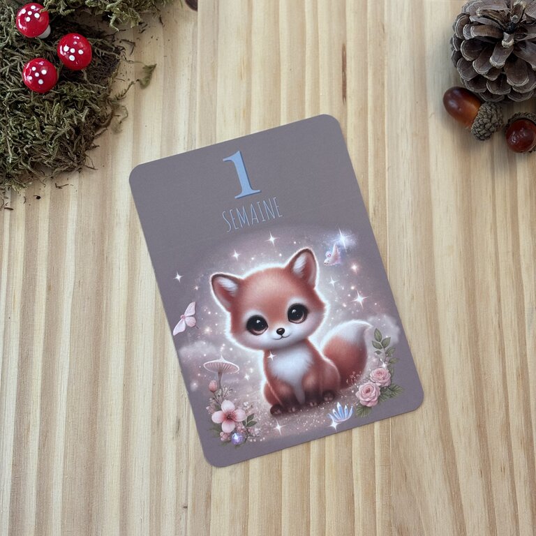 Découvrez mes cartes étapes bébé sur le thème de la forêt Tatakréa - Cartes étapes bébé thème forêt