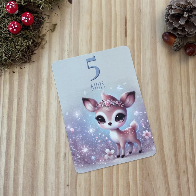 Découvrez mes cartes étapes bébé sur le thème de la forêt Tatakréa - Cartes étapes bébé thème forêt