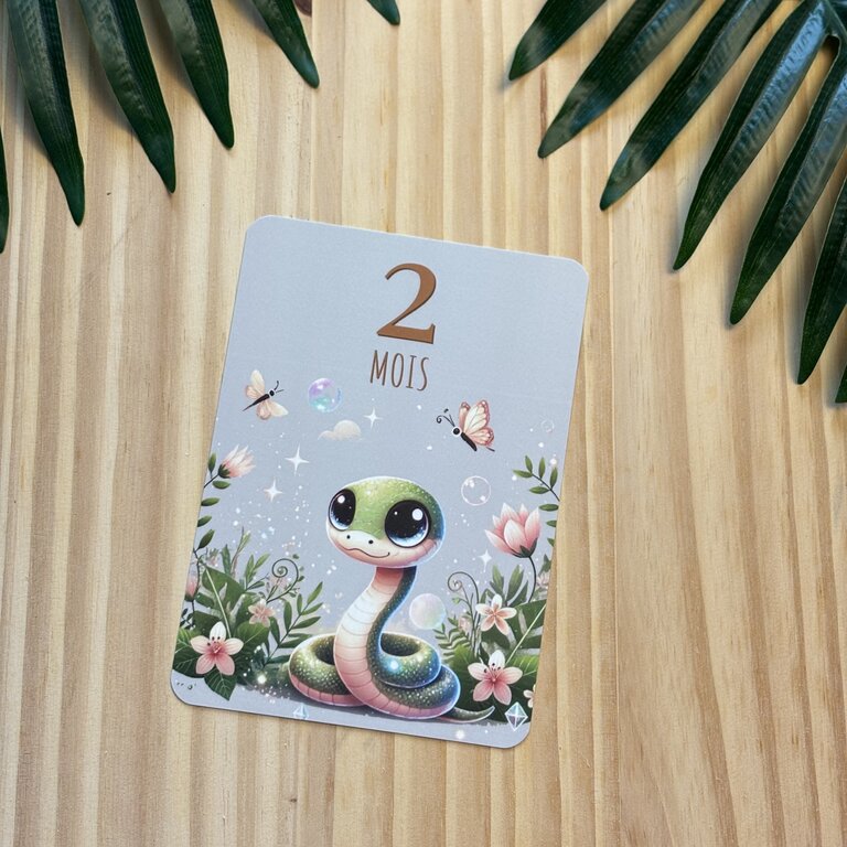 Découvrez mes cartes étapes bébé sur le thème de la jungle Tatakréa - Cartes étapes bébé thème jungle