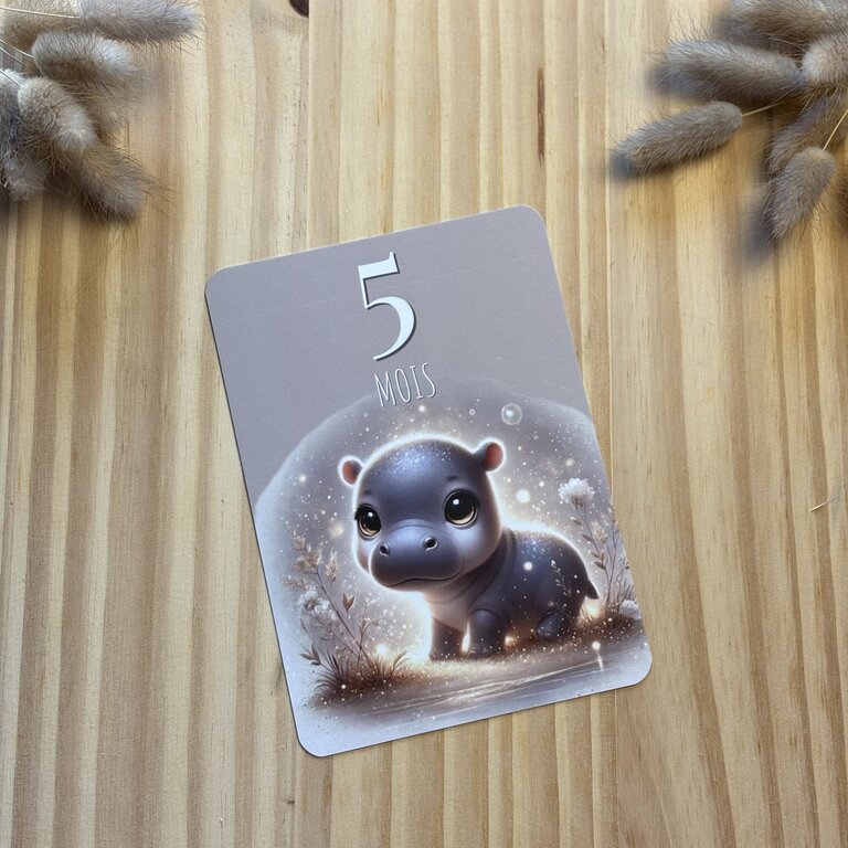 Découvrez mes cartes étapes bébé sur le thème de la savane Tatakréa - Cartes étapes bébé thème savane