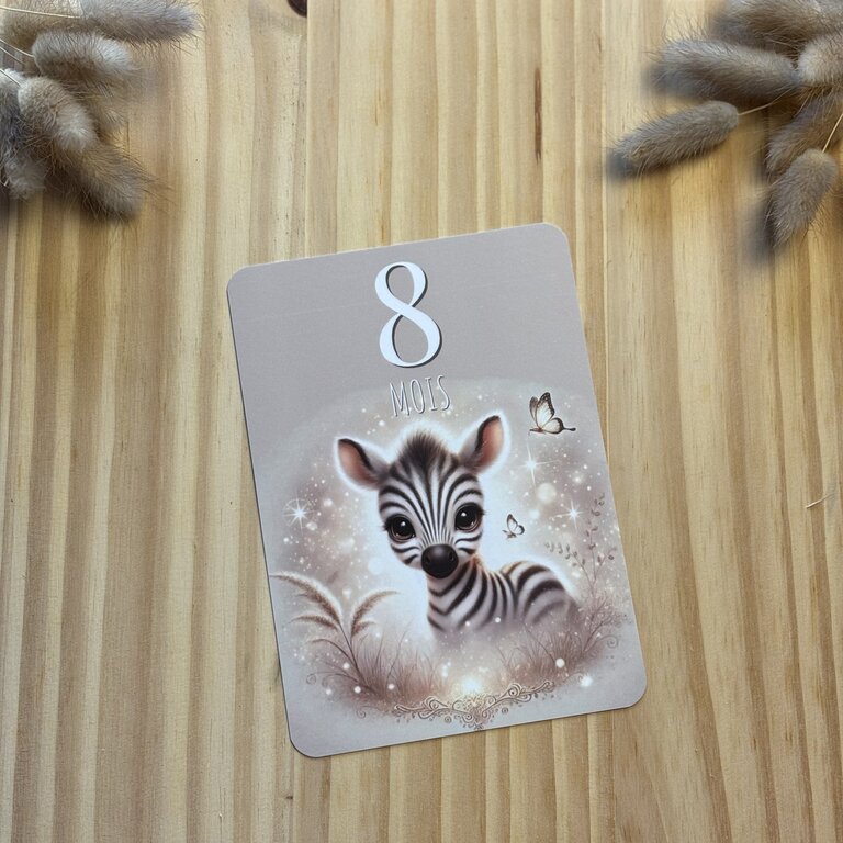 Découvrez mes cartes étapes bébé sur le thème de la savane Tatakréa - Cartes étapes bébé thème savane