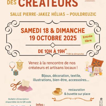 Affiche du Marché des créateurs de Pouldreuzic les 18 et 19 octobre 2025