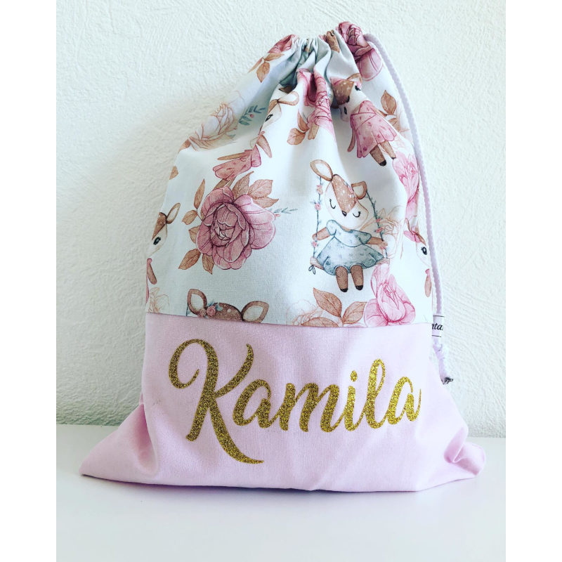 Sac personnalisé enfant avec prénom pailleté – exemple de personnalisation