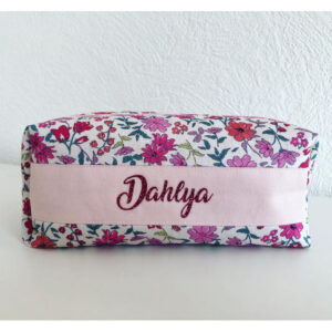 Trousse double personnalisée avec prénom brodé ou floqué